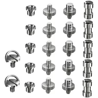TOGEVAL 22 Stück 1/4 Zoll zu 3/8 Zoll Stativschrauben Adapterset aus Leichtem Material für Kamera Blitzlicht und Stativzubehör Kompatibel für Fotografen und Filmemacher