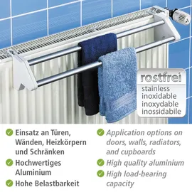 Wenko Modell Twin 1 m silberfarben/weiß