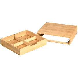 KESPER Vorratsbox Bambus, 31 x 8 cm – Bambusmaterial, lebensmittelecht, rechteckige Form