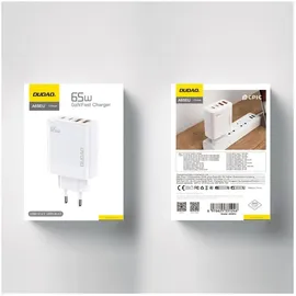 DUDAO A65EU Adapter 65Watt GaN 2xUSB-C / 2xUSB-A - Weiß