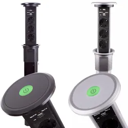 LIFT BOX Möbelsteckdose Automatisch mit USB C Farbe Schwarz