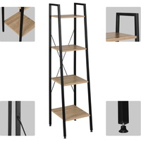 Standregal Leiterregal Bücherregal Leiterregal aus Holz und Metall mit 4 Ebenen