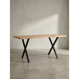 KADIMA DESIGN Schreibtisch Akazie Goldbraun-Schwarz