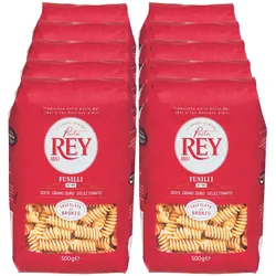 Pasta Rey Bronzepasta Fusilli 500 g, 10er Pack