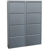 ebuy24 Schuhkipper, Grau, Metall, 100x140x16 cm, Garderobe, Schuhaufbewahrung, Schuhkipper