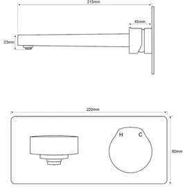 Bernstein Waschtischarmatur XELO Wandmontage Bernstein Gunmetal