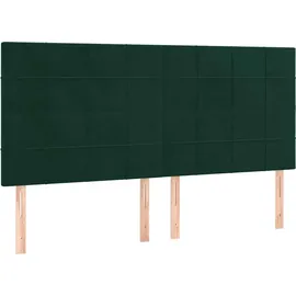 vidaXL Boxspringbett 180 x 200 cm Dunkelgrün