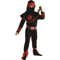 Dress Up America Ninja Kostüm Für Kinder – Samurai-Krieger-Verkleidung – Rotes Und Schwarzes Ninja-Kostüm-Set Für Jungen Und Mädchen - Rollenspiel- Ninja Kostüm Kinder - Verkleidung für Kinder