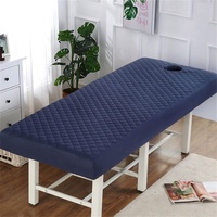 Highdi Bezug für Massageliege mit Loch, Waschbare Beauty Bettbezug Elastisches Massagetische Bezug Weiches Atmungsaktiv Massagebett für Spa, Schönheits- und Gesichtssalon (70x180cm,Marineblau)