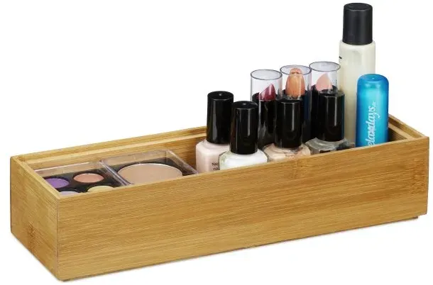 Relaxdays Ordnungsbox Bambus Hellbraun