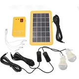 3-watt-solargenerator-set Für Zuhause Mit 3 Led-lampen – Usb-ladeanschluss – Innen- Und Außenbeleuchtung – 500-mah-akku – 3 W – 2 Lampen