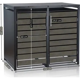 Zelsius Mülltonnenbox 132 x 80 x 117 cm anthrazit