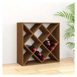 vidaXL Weinregal Weinregal Honigbraun 62x25x62 cm Massivholz Kiefer Flaschenregal Lager braun