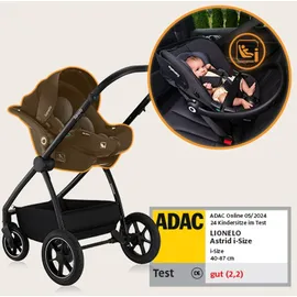 lionelo MERIL 3-in-1 Multifunktionaler Kinderwagen 0-48 Monate Bis zu 22 kg, Babywanne bis zu 9 kg, Kindersitz bis zu 13 kg, Geländeräder 360°, Vollfederung, XXL-Verdeck mit UPF50+