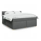 vidaXL Boxspringbett 180 x 200 cm Dunkelgrau