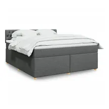 vidaXL Boxspringbett 180 x 200 cm Dunkelgrau