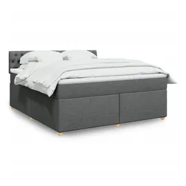 vidaXL Boxspringbett 180 x 200 cm Dunkelgrau
