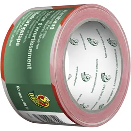 Duck Warnband Weiß/Rot selbstklebend 66 m x 60 mm