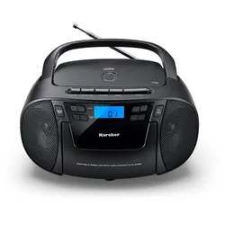 Kärcher Karcher RR 5045 tragbares CD Radio (CD-Player, Kassettenplayer, UKW Radio, USB / AUX-In) schwarz