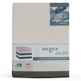 Setex Feinbiber Spannbettlaken, 200 x 200 cm großes Spannbetttuch, 100 % Baumwolle, Bettlaken in Natur