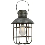 deluke Solarleuchte Stahl 33x22x22cm Gartenlampe Tischlampe Braun