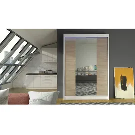 Mirjan24 Schiebetürenschrank Lino II 2-türig 120 x 200 x 60 cm Beige/Weiß