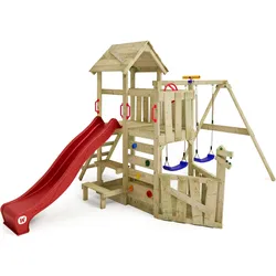 Spielturm GalleyFlyer mit Schaukel & roter Rutsche One Size