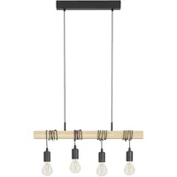 EGLO Townshend 4-flg. Ø 10,5 cm Holz schwarz