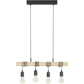 EGLO Townshend 4-flg. Ø 10,5 cm Holz schwarz
