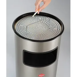 Wesco 150601-60 Kombi-Ascher aus Stahl, 30 mit Sieb Standascher, anthrazit