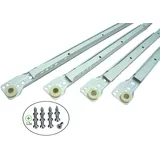 BRESKO 1 Paar (2 Stk.) 21 mm Schubladenschienen 25-60 cm Teilauszug Rollenführung Schubladenauszüge mit Rollen weiß (60 cm)