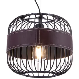 GLOBO Lederring 1-flg. H 120 cm schwarz Metall