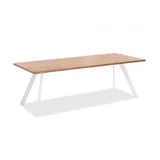 Niehoff Tisch, Stativprofil ivory Teak recycelt, 160cm