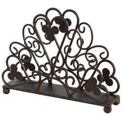 Macosa Home Serviettenhalter Serviettenständer vintage Antik dunkelrostfarben braun Metall, Metall, Aufbewahrung Serviettenhalter Serviettenkorb Spender Tischdeko braun