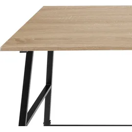 Tectake tectake® Schreibtisch, Paisley 120x50x73,5cm Industrial Style, trapezförmiges Gestell, Seitenregal mit 2 Ablagefächern, 120 x 50 x 73,5 cm