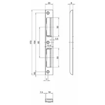 SOTech S411 Schließblech 170 x 20 x 8 mm Silber
