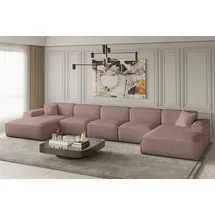 Fun Möbel Wohnlandschaft U-Form Stoff 2-Sitzer Rosa