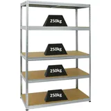 Proregal Schwerlastregal Big Elephant M HxBxT 180 x 120 x 60 cm Fachlast 250 kg Verzinkt