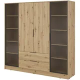 masseno Drehtürenschrank CATERINA 206 x 200 x 51 cm Braun