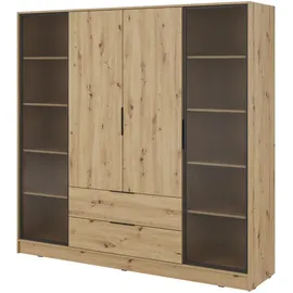 masseno Drehtürenschrank CATERINA 206 x 200 x 51 cm Braun