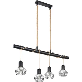 GLOBO Priska 4-flg. 100 cm schwarz Metall