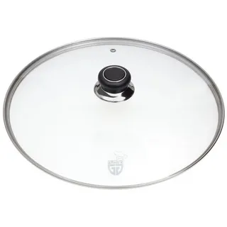 Gräwe Glasdeckel mit Edelstahlring Ø 28 cm inkl. Dampfaustritt, spülmaschinengeeignet, Topfdeckel, Pfannendeckel, Universaldeckel, hitzebeständiger Deckel