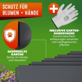 Gardebruk GARDEBRUK® Rasenkante verzinkt 25m x 14cm hoch Schwarz