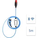 NRGkick mobile Ladestation 22 kW, 5m Typ 2 Kabel, APP, integrierter Energiezähler, WLAN/Bluetooth, DC-Schutz, 5Polig (12501001) Ladegerät für Fahrzeugbatterie Schwarz, Blau