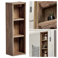 Lomadox Badregal PUEBLA-56, Regal Hängeregal Regalschrank in Vintage Oak, B/H/T ca. 20/65/15 cm braun