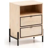 FineBuy Nachtschrank FB96459 43 x 60 x 30 cm Braun