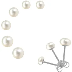 Perlenohrringe FIRETTI "Multipack Schmuck Geschenk Silber 925 Ohrschmuck Perle", weiß (silber, 925, weiß), Ohrringe, Damen, Silber 925 (Sterlingsilber)-Perlen, Silber 925 (Sterlingsilber), Perlen, mit Süßwasserzuchtperle