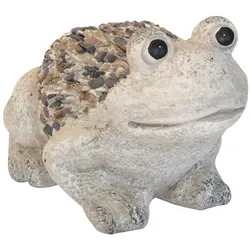 Steinfigur Frosch 29 cm sitzend Deko Gartenfigur Polystone Steinoptik