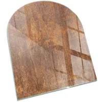 Tulup Glasplatte für Kamin Sicherheitsglas 80 x 70 x 0,4 cm Braun