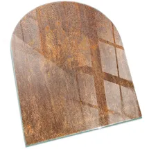Tulup Glasplatte für Kamin Sicherheitsglas 80 x 70 x 0,4 cm Braun